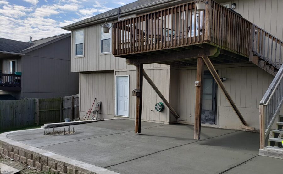 Patio with Retaining Wall